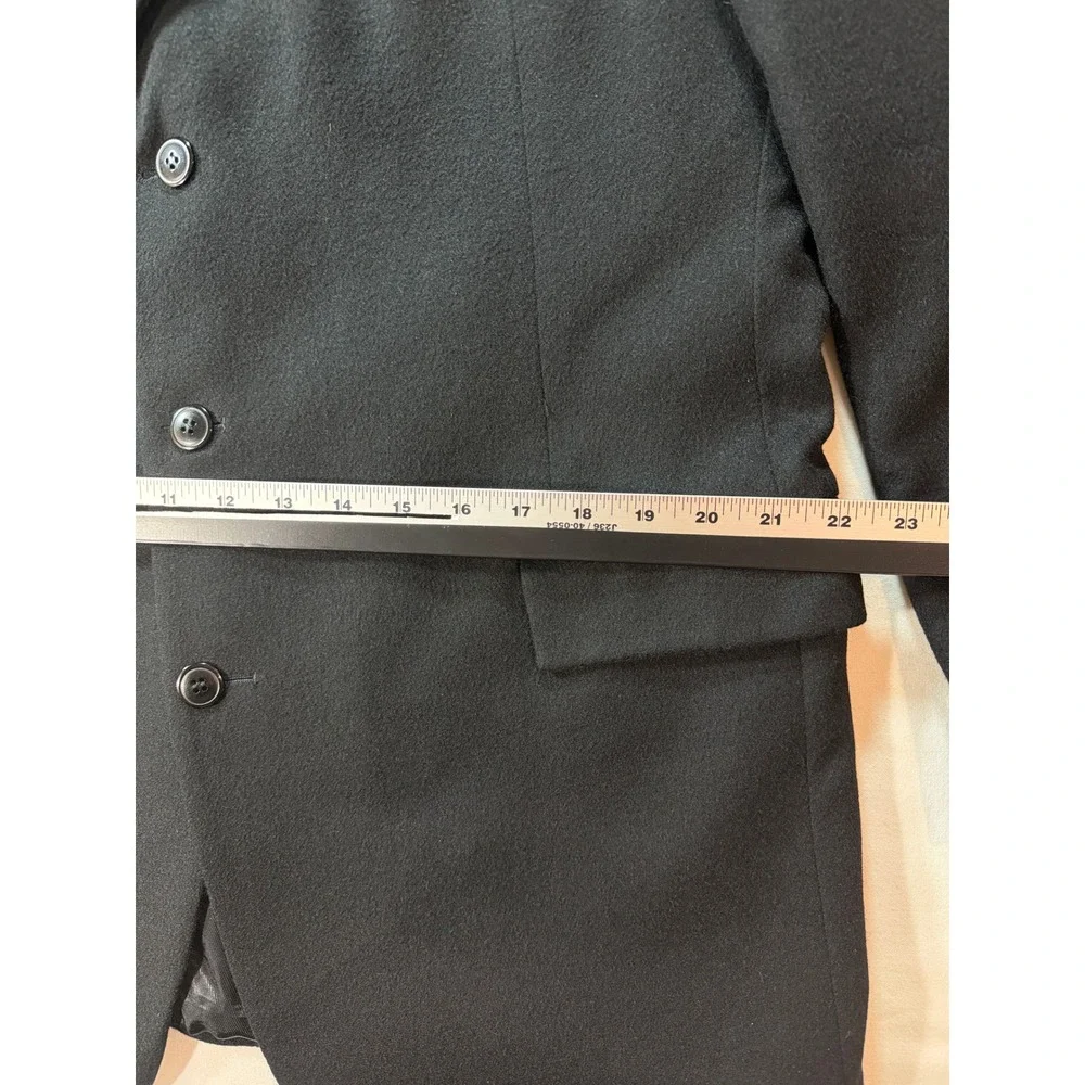 Andrew Fezza Mens 46R Black 100% Pure Cashmere 3-Button Blazer Sport Coat Italy
